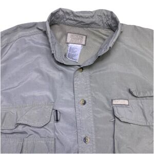 90s Sports Afield Shirt M Mens L/S Button Up Safari Fishing Utility Patina Green